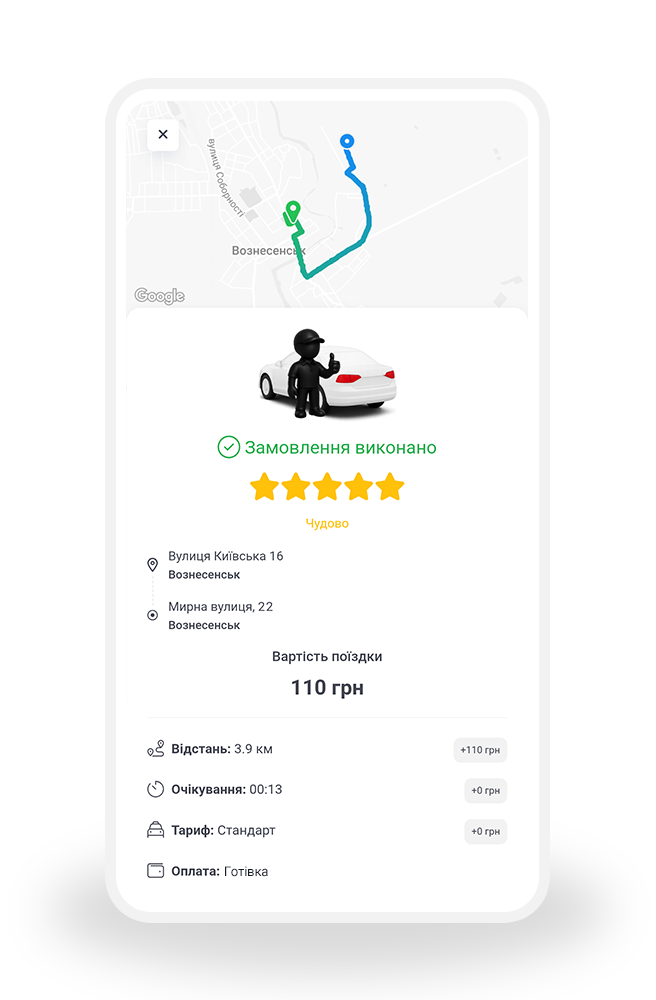 Можливості додатка водія